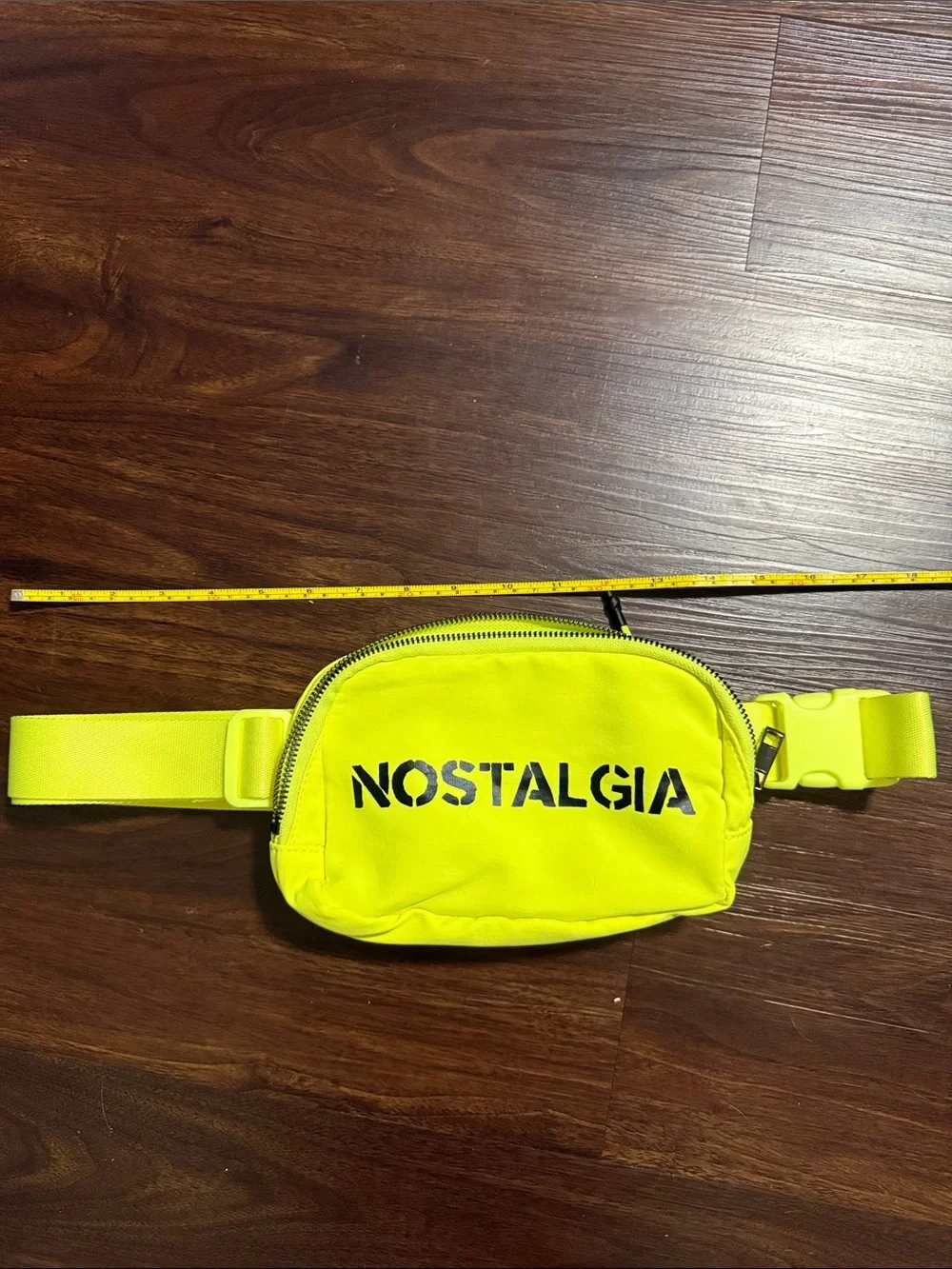 Nostalgia Neon Yellow Crossbody Pouch with Black Logo